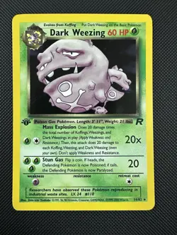 Pokemon Dark Weezing Holo Card 14/82 Team Rocket First Edition - Image 1