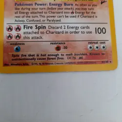 Charizard Holo 4/130 set 2 WOTC Original Holographic 1999 Pokemon card (#H1/19) - Image 3