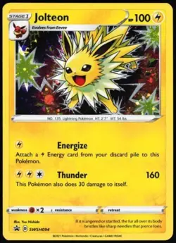 Pokemon TCG Battle Styles Jolteon Holographic Promo Card SWSH094 NM - Image 1