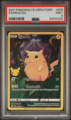 PSA 9 FULL ART PIKACHU #005 2021 Pokemon Celebrations Pokemon TCG - Image 1