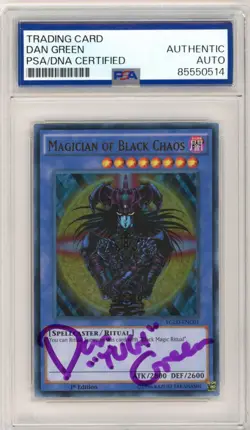 PSA Signed Dan Green Yu-Gi-Oh! Magician of Black Chaos YGLD-ENC01 1st Edition - Image 1