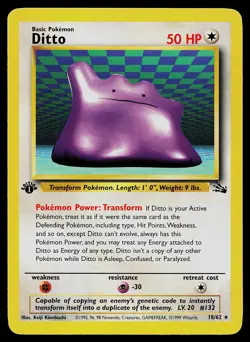 Pokemon Card - Ditto Fossil 18/62 1st Edition Non Holo Rare - Image 1