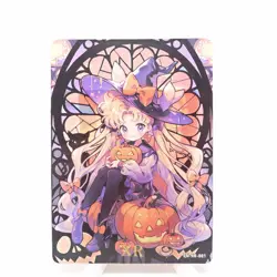 Sailor Moon Usagi Halloween Clear XR Waifu Holo Anime Collectible Trading Card - Image 1