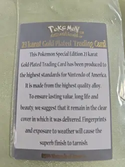 Pokemon Special Edition 23 karat Gold Plated Trading Card / #06 Charizard. - Image 4