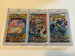 Pokemon Trading Card Game Sun Moon Cosmic Eclipse Booster Pack Set Of 3 Pokemon 820650805899 - Image 1
