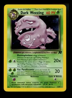 ITALIAN Dark Weezing 14/82 Team Rocket 2000 Holo Rare WOTC Pokemon Card TCG - Image 1