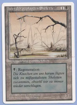 Drudge Skeletons German Mtg MISPRINT. Printed with the image of a Swamp. - Image 1