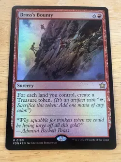 MTG Magic The Gathering Brass’s Bounty Foil Red Sorcery Treasure Commander - Image 1