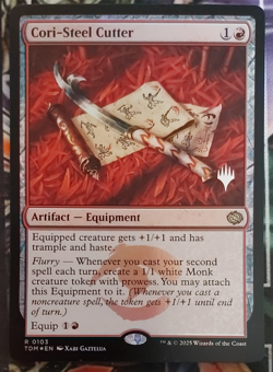 MTG: Tarkir Dragonstorm - Cori-Steel Cutter - Promo - NM 0103 (Mini print Error) - Image 1