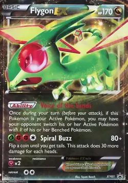 POKEMON BLACK STAR PROMO FLYGON EX XY61 HOLO FOIL NM (NEAR MINT) - Image 1