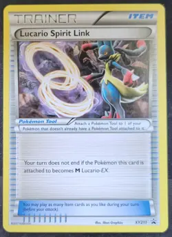 POKEMON BLACK STAR PROMO LUCARIO SPIRIT LINK XY211 NM (NEAR MINT) - Image 1
