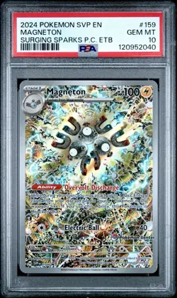 PSA 10 GEM MINT Magneton 159 Surging Sparks Pokemon Center ETB Holo Promo Card - Image 1