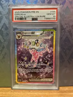 Pokemon TCG Prismatic Evolutions Espeon EX #155 PSA 10 Gem Mint - Image 1
