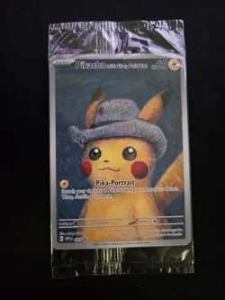 Pokemon TCG Pikachu With Grey Felt Hat Van Gogh Full Art Promo SVP #085- Sealed - Image 1