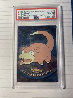 PSA 10 Topps Pokemon Slowpoke Chrome Holo Animation Series 2 #79 Foil. - Image 1
