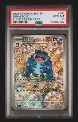 2025 POKEMON BLK EN-BLACK BOLT ILLUSTRATION RARE #105 SEISMITOAD PSA 10 - Image 1