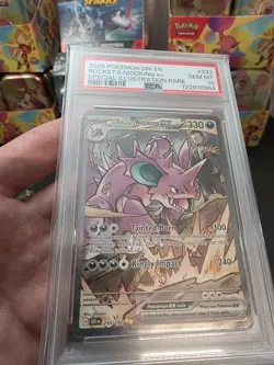 2025 POKEMON DRI EN-DESTINED RIVALS #233 TEAM ROCKET'S NIDOKING EX PSA 10 GEM MT - Image 3