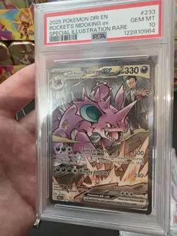 2025 POKEMON DRI EN-DESTINED RIVALS #233 TEAM ROCKET'S NIDOKING EX PSA 10 GEM MT - Image 5