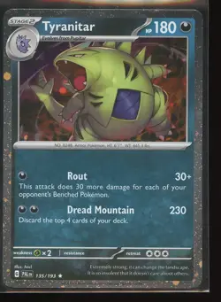 Tyranitar 135/193 Near Mint Cosmos Holo Pokemon TCG Paldean Fates Exclusive - Image 1