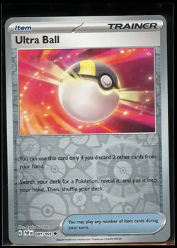 Ultra Ball 091/091 Near Mint Reverse Holo Pokemon Scarlet & Violet Paldean Fates - Image 1