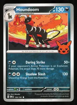 Houndoom 133/197 Near Mint Pokemon 2024 Trick or Trade Obsidian Flames OBF - Image 1