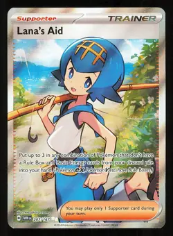Lanas Aid 207/167 Near Mint Full Art Trainer Pokemon TCG Twilight Masquerade TWM - Image 1