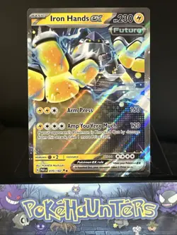 Pokemon Card Iron Hands ex 070/182 Double Rare Paradox Rift Played - Image 1