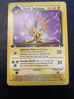 Dark Jolteon Team Rocket 1st Edition 32/82 WOTC Vintage 2000 Pokemon Card NM/LP - Image 1