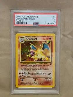 2000 Pokemon Games #4 CHARIZARD HOLO-EX- 4/130 Base II PSA 5 - Image 1