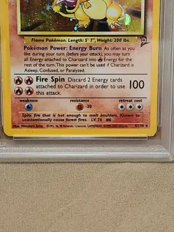 2000 Pokemon Games #4 CHARIZARD HOLO-EX- 4/130 Base II PSA 5 - Image 3