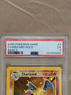 2000 Pokemon Games #4 CHARIZARD HOLO-EX- 4/130 Base II PSA 5 - Image 4