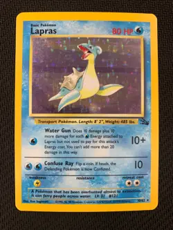 Pokemon TCG: Lapras 10/62 - Fossil Holo LP/NM - Image 1