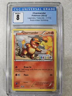 Charmander Build-A-Bear New Promo 17/113 Pokemon Card 2013 CGC 8 NM/MINT - Image 1