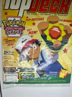 VINTAGE 2000 "TOP DECK" POKEMON MAGAZINE WITH Fossil Set BOOSTER PACK Lapras - Image 2