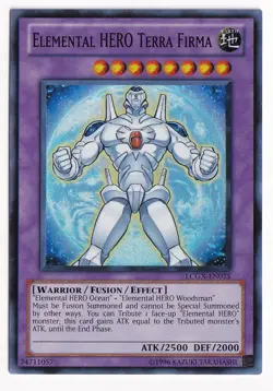 Yu-Gi-Oh! LCGX-EN075 Elemental HERO Terra Firma (Unlimited) Super Rare, LP - Image 1