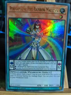 Performapal Five-Rainbow Magician BLLR-EN005 Ultra Rare LP/NM Yugioh Card - Image 1