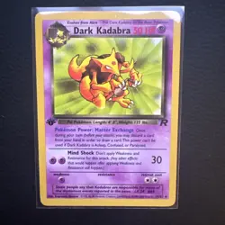 Pokemon Card Dark Kadabra Team Rocket 1st Edition Uncommon 39/82 - Image 1