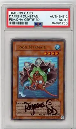 PSA Signed Darren Dunstan Yu-Gi-Oh! Toon Mermaid MRL-072 Ultra Rare - Image 1