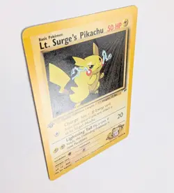 1st Edition Lt. Surge’s Pikachu 81/132 Gym Heroes NM+ Mint Pokemon card - Image 3