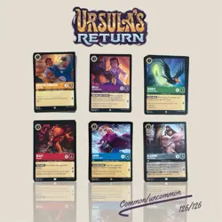 Disney Lorcana Ursula's Return COMPLETE Common & Uncommon Non-Foil 126 Cards! - Image 1