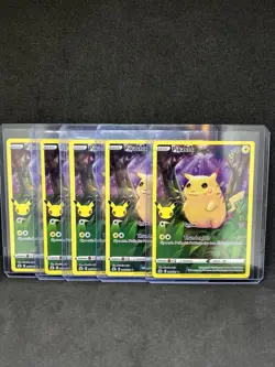 2021 Pokemon Celebrations Pikachu Full Art #005/025 - 5 Card Lot - Image 1