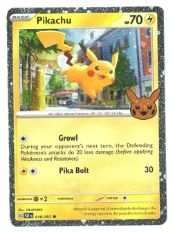 2024 Pokemon PIKACHU Trick or Trade Halloween Holographic Holo 018/091 NM-MINT+ - Image 1