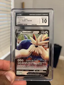 Stoutland V 116/159 - Pokemon TCG Crown Zenith - Rare Holo Near Mint NM - Image 1