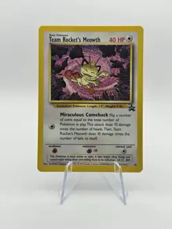 2000 Pokemon Black Star Promo - Team Rocket's Meowth #18 NM/MT Near Mint - Image 1