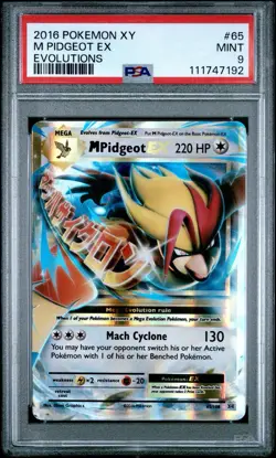 Pokemon 2016 XY Evolutions M Pidgeot EX holo #65/108 Mint PSA 9 - Image 1