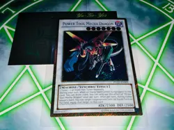 PGLD-EN005 Power Tool Mecha Dragon Gold Secret Rare YuGiOh Card NM - Image 1