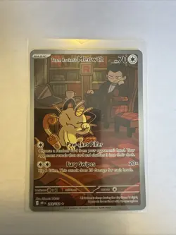 Team Rockets Meowth Destined Rivals Illustration, Rare Near Mint Card 203/182 - Image 1