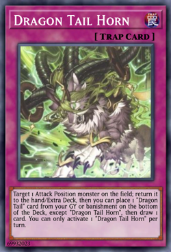 Yugioh Dracotail Horn JUSH-EN010 1st Edition Rare NM Presale - Image 1