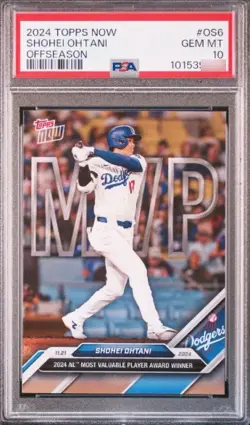 PSA10 Top Mint 2024 Topps Now Shohei Ohtani NL MVP #OS-6 Baseball Card JAPAN - Image 1