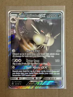 Alolan Raticate GX 85/168 Celestial Storm NM Ultra Rare Pokemon Card - Image 1
